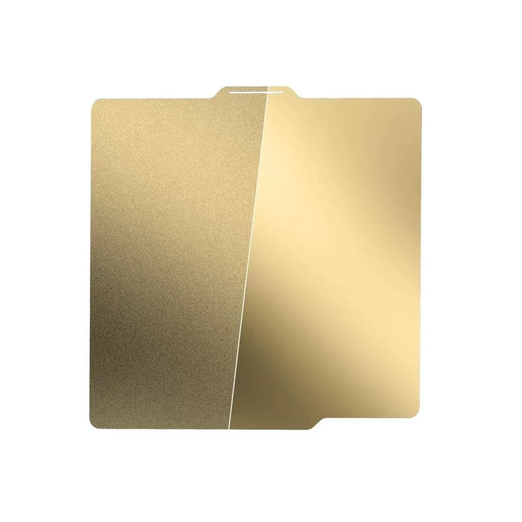 spring steel build plate with one side textured PEI and one side smooth PEI, amber color, for 3d printer