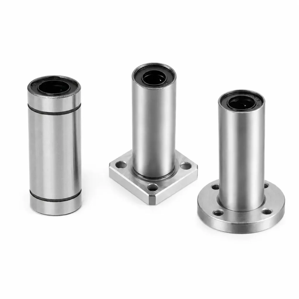 Linear bearings and flange linear bearings for 3D printer motion system