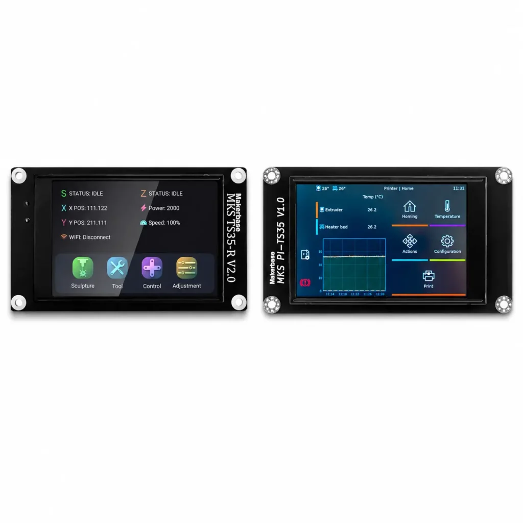 3D printer touchscreen display control panels for printer interface and screen replacement