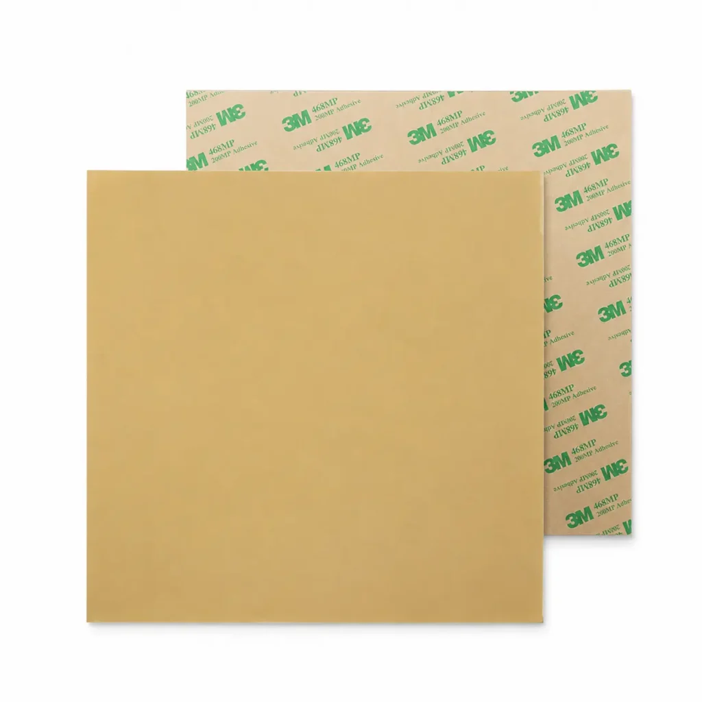 amber pei sheet with 3m adhesive for 3d printer build plate