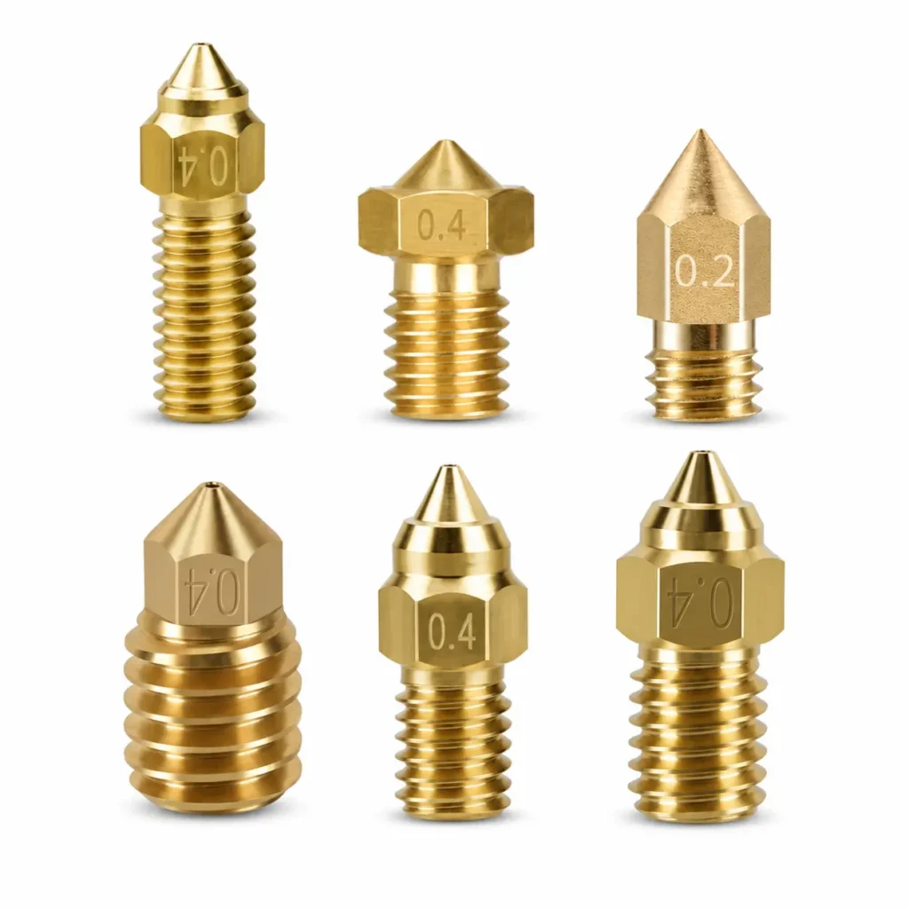 Brass 3D printer nozzles set in different sizes