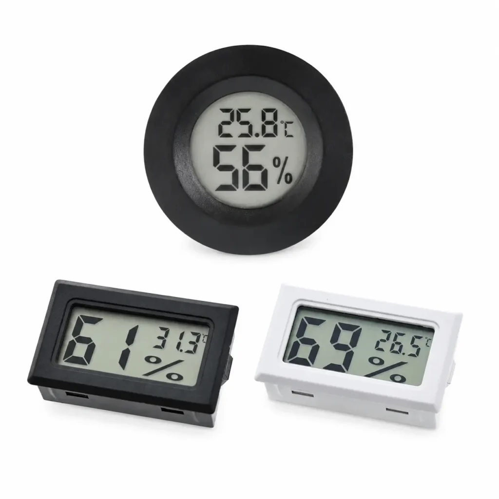 Digital hygrometers for 3D printer filament storage boxes and dry cabinets to monitor humidity and temperature