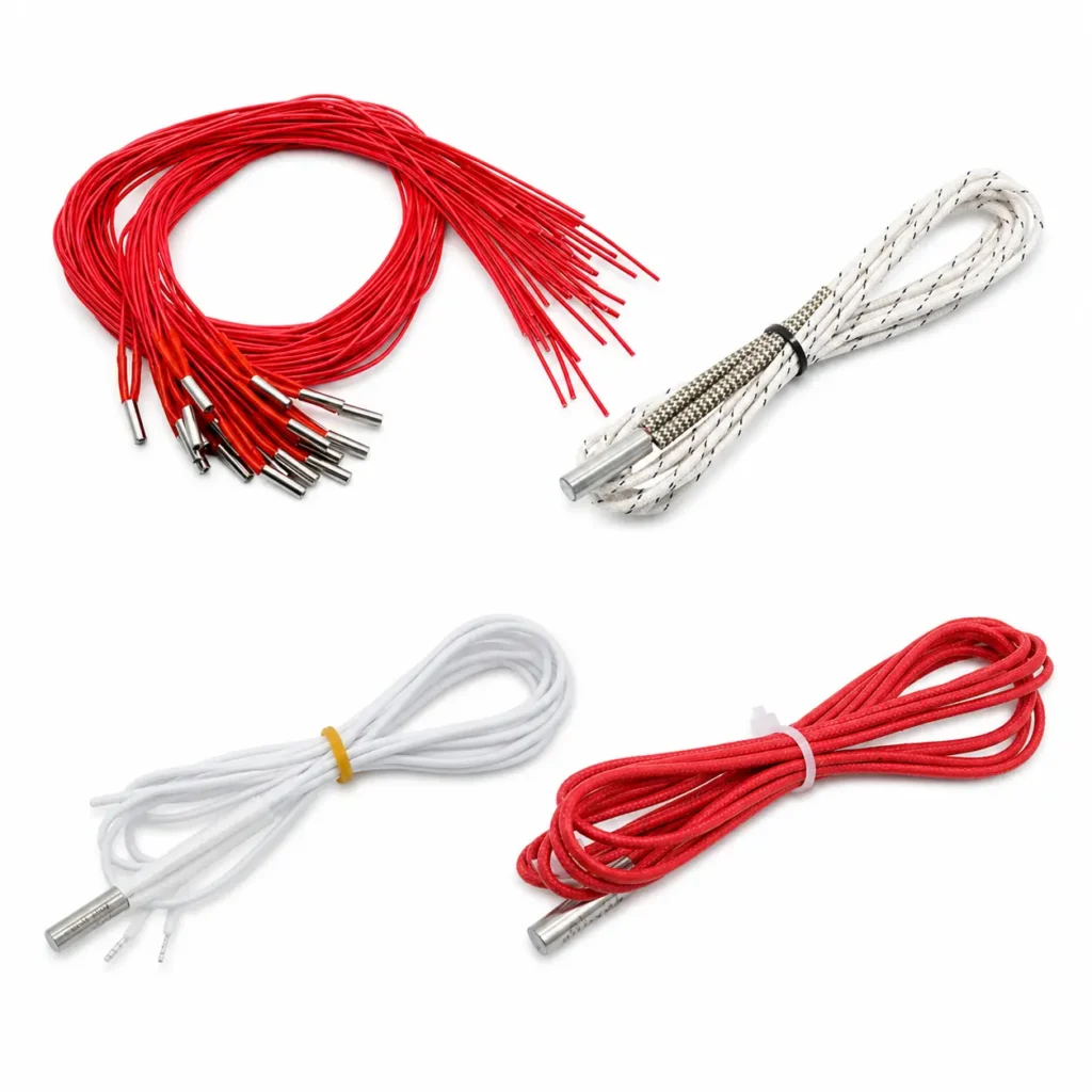 3D printer hotend heater cartridge assortment with different cable types