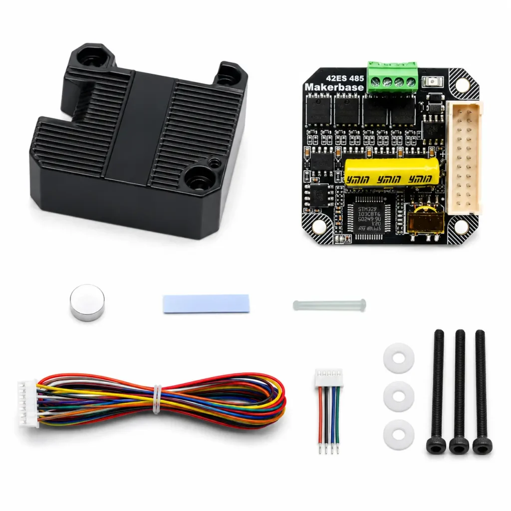 3D printer electronics accessory kit with control board, housing, cables, screws and mounting hardware
