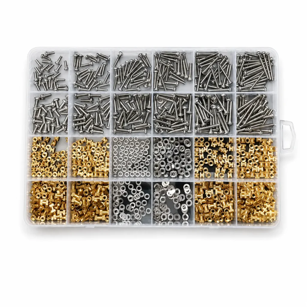 Assorted screws brass inserts and washers kit for 3D printer maintenance and DIY assembly