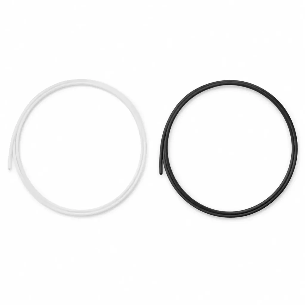 Star-shaped PTFE tube 4mm OD 2.2mm ID for Bambu Lab AMS and Creality in white translucent and black translucent